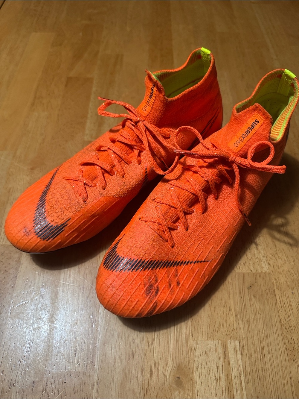 Nike Mercurial Superfly Men’s Soccer Cleats - Orange with Black Swoosh